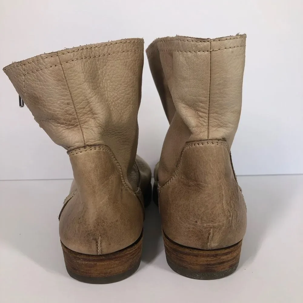 Blackstone Chelsea Side Zip Booties Taupe Western Inspired Ankle Boots 39 US 9